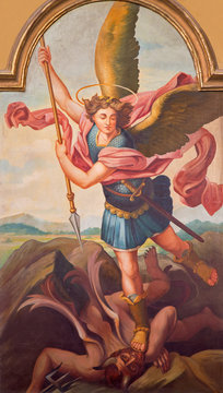 Sebechleby - The paint of archangel Michael from main altar of parisch church of St. Michael
