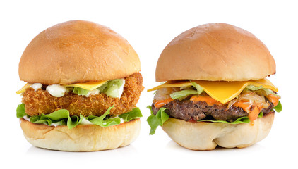 hamburger on white background