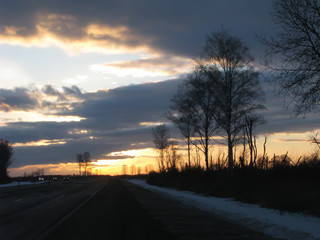 Fototapeta premium Clouds above highway
