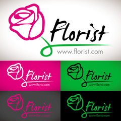 logo fleuriste rose