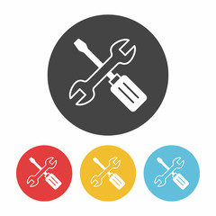 Screwdrivers and wrench icon