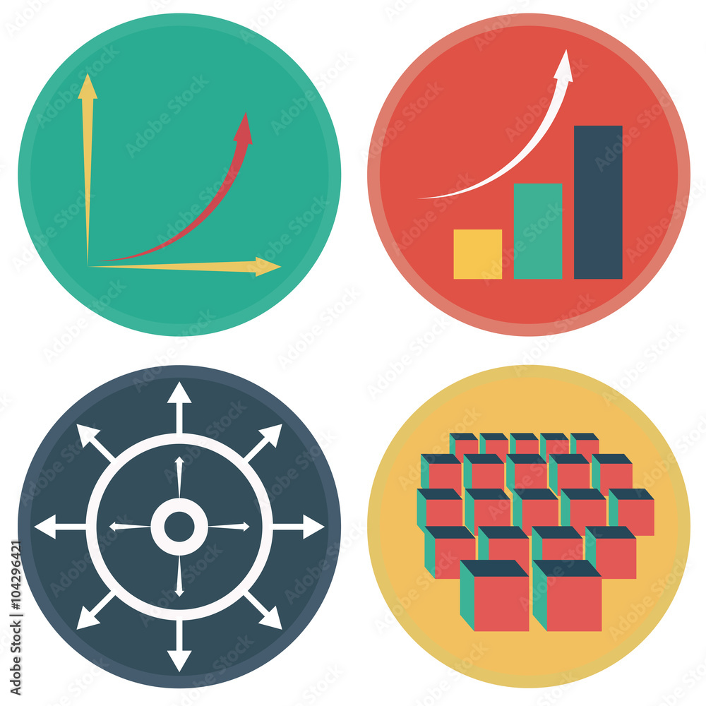 Poster Development of Exponential Growth Icons