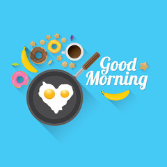 good morning concept. vector food background