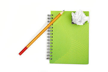 notebook on the white background