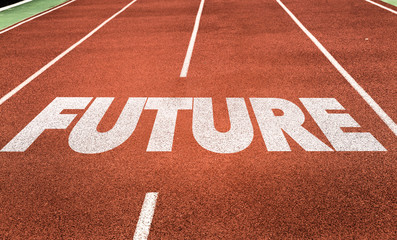 Future written on running track