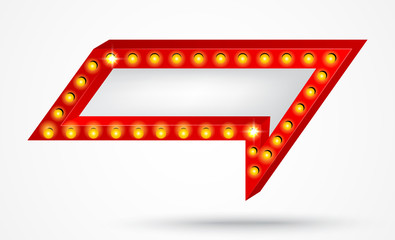 Vintage red light frame with space for text