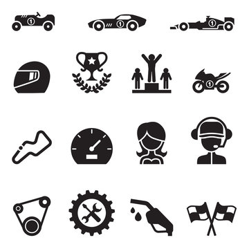 Car Racing Icon Set