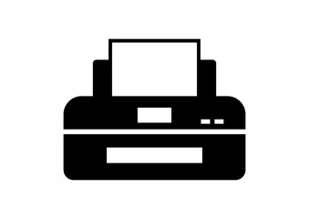 Black printer icon on white background