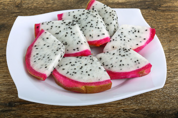 Sliced dragon fruit