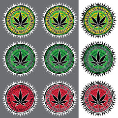 Marijuana leaves design stamps vector illustration