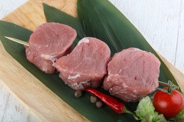 Raw pork fillet mignon