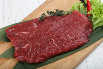 Raw beef steak