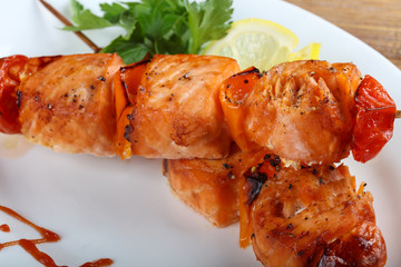 Salmon skewers