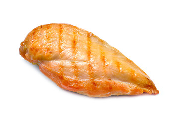 Grilled chicken breast isolated on white background