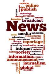 Obraz premium News, word cloud concept 7