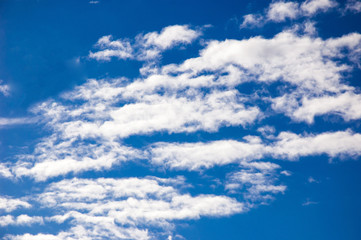 Blue sky and white clouds.