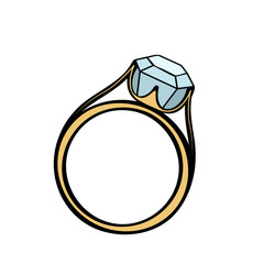 Diamond engagement ring cartoon