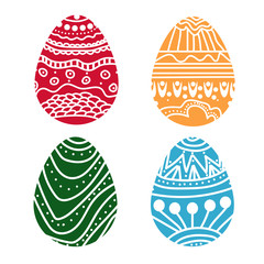 Four Easter eggs 
four painted Easter eggs on white background
