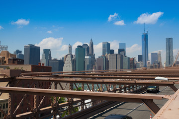 Fototapeta premium Szczegół historyczny most brooklyński w Nowy Jork