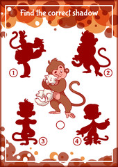 Task for kids with funny monkeys.