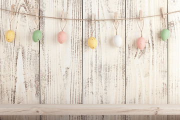 Easter eggs on clothespins