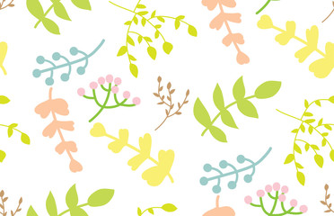 Vector seamless pattern with abstract plants