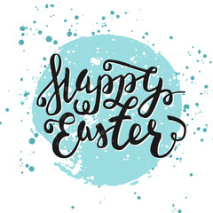 Happy Easter greeting card. Hand Drawn lettering with egg and watercolor, happy easter, easter sunday, easter day, easter background, easter card, easter holiday, easter vector, happy easter sunday