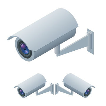 Video surveillance isometric Surveillance and CCTV camera icon. Video surveillance  3d illustration Video surveillance EPS. Video surveillance signs JPG. Video surveillance vector Security CCTV Camera