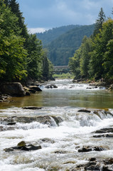 Fototapeta na wymiar Mountain River in Carpathians