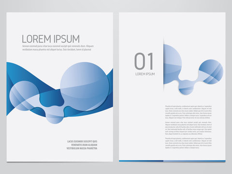 Vector brochure, annual report, flyer, magazine template. Modern blue corporate design.