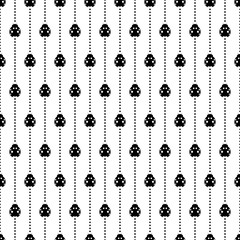Seamless vector pattern with insects, symmetrical background with decorative black and white ladybugs, on the white backdrop. Series of Animals and Insects Seamless Patterns.