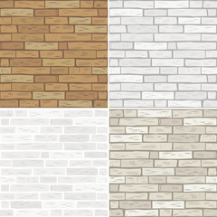 Set of seamless textures of old bricks in vector graphics