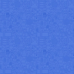 Blue Thin Line Virtual Reality Seamless Pattern
