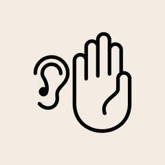 Fototapeta premium Ear Listen Hand Icon