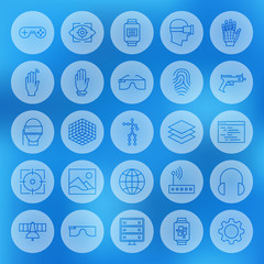 Line Circle Web Virtual Reality Icons Set