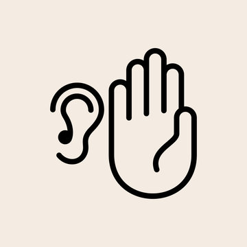recommend clip art: Ear Listen Hand Icon