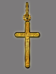 Cross on a gray background