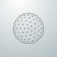3D sphere with global line connections. 