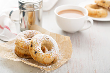 Vanilla baked donuts with dried cranberries