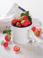 Fresh strawberry in cup