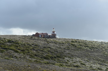 Famous lighthouse at Cape Horn - the southernmost point of the archipelago of Tierra del Fuego