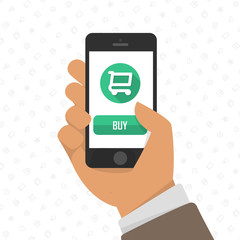 Fototapeta premium Shopping via mobile phone.