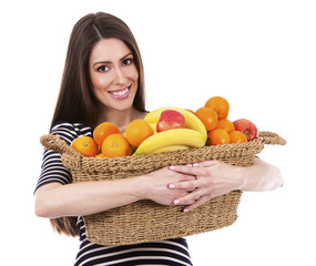 woman holding fruits