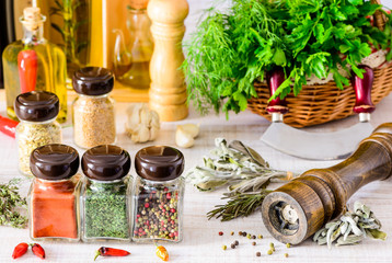 Fototapeta na wymiar Spices and Food Seasoning