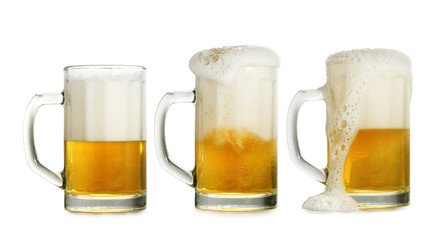 three beer glasses