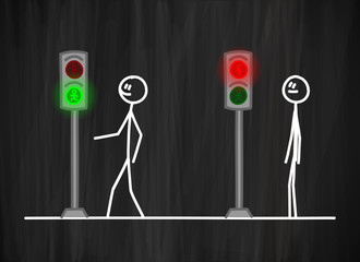 tmk fuessgaengerampel gruen rot I