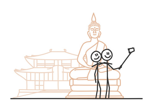 sm selfie machen buddha tempel I