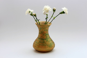 carnations in a vase