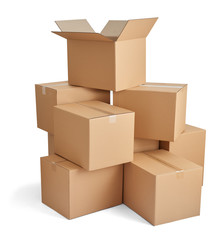 box package delivery cardboard carton stack