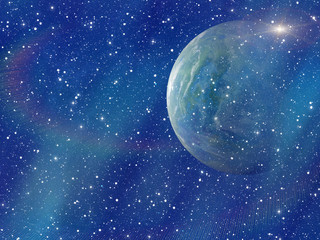 Obraz na płótnie Canvas white flash of space planet. cosmos sky backgrounds